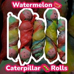 #19 Caterpillar Rolls Cotton Candy 🍬 Taffy stuffed Fruit Roll Ups. (3 Rolls per package)

**Do not ship well please don’t order for shipping.